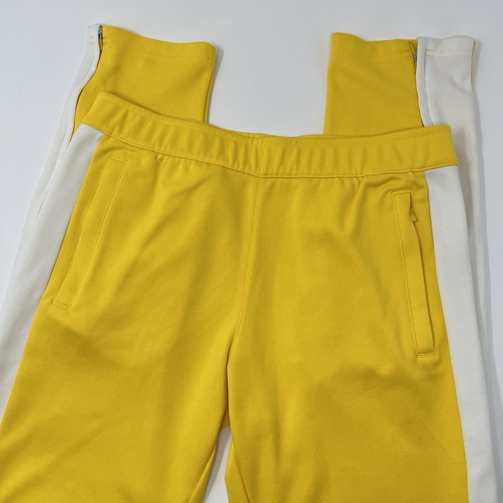 Tory Burch Sport Color Block Track Pants Women's Small Yellow Ankle Zip Lounge‎